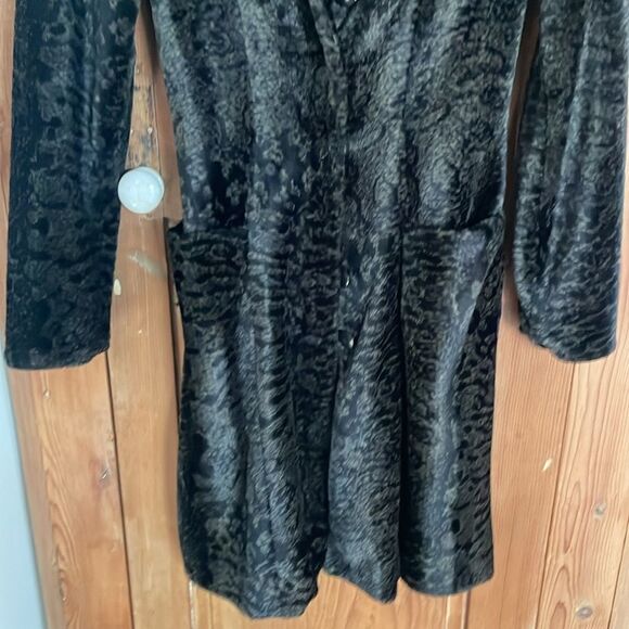 Vintage Betsey Johnson faux fur shearling leopard print midi coat - Picture 4 of 9